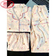LangSha (LangSha) summer fresh cloud pure cotton yarn pajamas for women in summer short-sleeved student cute cardigan three-piece set home clothes Yunduo Cotton-9905# black love three-piece set M Recommended 75-100Jin [Jin equals 0.5 kg]]