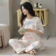 Pajamas de coton pur modal pour les femmes pantalons à manches courtes, tous les coton peuvent être portés à l'extérieur pour les filles de vêtements de maison décontractés sucrés z9716 2xl Code recommandé 140-160jin [Jin est égal à 0,5 kg]