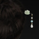 Retro palace style Hanfu hair accessories original handmade ebony hairpin classical temperament cheongsam hairpin peony green