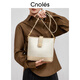 Kouyi Exquisite Eimer-Tasche für Frauen 2025 Neue vielseitige One-Shoulder-Crossbody-Tasche für Frauen Einfache Frühlings- und Sommertasche für Frauen Nussfarbe