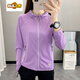 
First Diameter (CHUJING) ice silk sun protection clothes for women summer thin new UV breathable high elastic sun protection jacket for electric bike sun protection clothes for women 15688F pink M