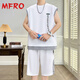 Mfro gefälschter zweiteiliger T-Shirt Herren-Sommeranzug New American Lose Casual Shorts Zwei-teilige runde Hals-vielseitige Kurzärärmel-Männer 686 Meter weißer Anzug M ca.