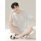Cat Man Cotton Silk Pajamas Men's 2025 Été Été Nouveau homme à manches courtes pour hommes Glacier Men's Grey Home Clothing Summer Style LT: 3519 Green Clothes Icon Cotton Silk Silk Shorts à manches courtes l [Soft and Friendly, Silky Feel]