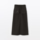 MUJI Women's Stretch Mercerized Twill A-Line Skirt Long Skirt Women's 25th Autumn Skirt Women's BE1YTC5A Black M (160/66A)