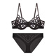 Victorias Stilunterwäsche für Frauen kleine Brüste sammeln BH Set Französisch sexy reine Sommerunterwäsche Spitze große Brüste sehen kleiner schwarzer Anzug aus