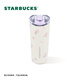 
Starbucks straw cup 680ml double-drink thermos cup coffee cup cold water cup male and female holiday gift garden dance series
