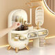 Vipero cosmetics storage box 2025 new style dressing table cosmetics storage desktop home dormitory with mirror mouth elegant white-combination style-light luxury