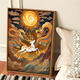 Three-Accent Tiger Dunhuang Divine Beast Nine Colored Deer Digital Oil Painting 2024 New Diy Color Painting Hand-painted Filling Acrylic Painting SJ14757 30*40cm Tightened Thickened Inner Frame