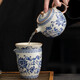 
Qishi Ru Kiln Blue and White Tea Set Set 2024 New Household Tea Brewing Equipment Light Luxury Kung Fu Tea Cup Lid Bowl Gift Box Pack 9214 Lamb Fat Yujiangshan Sushi Bake---- Gift Box Pack