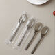 Food grade disposable American spoon thickened long handle light food commercial takeaway dessert spoon individually packaged 200 pieces (simple packaging) 12cm