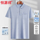 Hengyuanxiang mulberry silk middle-aged and elderly men's lapel short-sleeved T-shirt for men's daddy suit summer Paul shirt middle-aged and elderly ice silk half-sleeved ice silk-9851 gray real pocket M 48/165