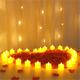 Anniversary surprise, romantic scene decoration, Valentine's Day confession, proposal candle, petal background arrangement in the bedroom, electronic candle light, 24 pieces, 100 pieces of free petals