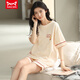 
Catman (MiiOW) pure cotton pajamas for women in summer shorts shorts thin cute student cotton summer casual home clothing set Champagne color A9856 shorts M (80-100Jin [Jin equals 0.5 kg])