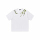 Jiaojing Hash et Cuel American Alphabet Plant Fleur Fleur ronde Coton Heavy Coton T-shirt à manches courtes pour hommes et femmes S1048 # Black M