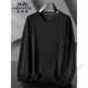 
Classic Car (LAOYECHE) 2025 new spring and autumn long-sleeved T-shirt for men with fat plus size casual round neck sweatshirt fat man base shirt black 6630 XL