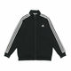 阿迪达斯 （adidas）定制服装 刺绣猫A条纹运动立领飞行员夹克外套 男女同款 黑色 黑色 S