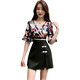 
A 21 FUNB new age-reducing foot massage shop female technician work clothes fashionable printed dress to make you look slim and elegant foot massage set 1391 black S