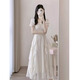 Yunju dress for women in summer 2025 new light luxury high-end white long skirt French beach skirt pure desire off-white bead fairy dress S recommended 80-95 Jin [Jin equals 0.5 kg]