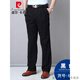 皮尔卡丹（pierre cardin）高档品牌男装纯棉双褶男士休闲裤春夏季薄款深裆高腰宽松高端男裤 春夏【薄款】黑色 6626-1 32 【145斤左右】