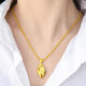Laohuangxiang Leaf Sand Gold Necklace for Women Sand Gold Plated Long-lasting Sexy Clavicle Chain Transfer Peach Heart Pendant Water Drop_Pendant + Water Wave Chain