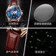 OLEVS watch men's quartz watch business fashion calendar waterproof luminous globe watch bar nail scale 9926 brown leather rose shell blue face men 39mm dial diameter: