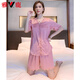 Yalu High-End-Neupaar Pyjamas für Frauen in Sommereiseis Seide Thin Shorts Shorts Sexy Home Anzug Herrenanzug D508 Männer Schwarz D7027 Frauenbohnenpaste Pulver m Frauen l