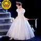 
G. DUCKKIDS girls evening dress 2024 new high-end princess style wedding flower boy birthday party stage catwalk piano performance costume white 160