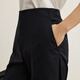 Weniger [gleicher Stil im Einkaufszentrum] 2025 Herbst neuer Pendlerwolle gerade geschnittene Hosen für Frauen 2p9e14380 409 Schwarz und Dunkelblau M.