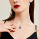 HKHL 925 Silber natürlicher Tansanit Halskette für Frauen Licht Luxus Nische High-End-Saphir-Anhänger Vielseitige Mode Colarbone Kette Natural Tansanit Halskette