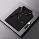 Hailan Home Herren Sommertrend Lapel Herren Kurzarm T-Shirt Youth Business Freizeit Lose LED-halbe Ärmel schwarz qy683 m