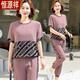 Hengyuanxiang Mother Suit Traje de deportes casual para mujeres 2025 Nuevo set de dos piezas de dos piezas de dos piezas de dos piezas de dos piezas de manga corta de verano y anciano.