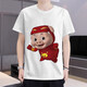 Ayub Pig Man T-Shirt D-Print Cartoon Cartoon Lustige kurzärmelige Sommer-Runde Halshemd Teen Top Men T-1396 S 80-90jin [Jin gleich 0,5 kg]