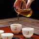 Mutton-fat Jade Tea Set Dehua Mutton-fat Jade Porcelain Six-Piece Kung Fu Tea Set Master Cup Tea Cup Ceramic Drink 6-Piece Mutton-Fat Jade Gold Round Cup (Mixed Pack)
