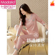 
Modal ice silk pajamas for women in women's long-sleeved summer ladies 2025 new model simulated spring and autumn sexy outdoor home clothes 9901 sand powder [long-sleeved long trousers] M