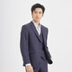 Lilang Youth Business Men's Wear Striped Dark Texture Suit Men's TR Blended Easy-Care Formal Three-piece Suit Dark Blue (1SA) 165A