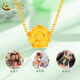 CHINA GOLD Lotus Gold Pendant Women's Pure Gold Goods Lotus Necklace Pendant Father's Day Birthday Gift for My Girlfriend and Mom Lotus Pendant with S925 Silver Chain Approximately 0.1g