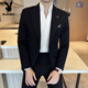 Playboy (PLAYBOY) lapel collar seven-color suit men's suit high-end business casual formal fit groom wedding suit three-piece light brown single-piece suit S (80-95Jin Jin equals 0.5 kg)