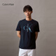 Calvin KleinCK Jeans夏季男士休闲通勤经典字母印花棉短袖T恤40KC829 YAA-月光白 S