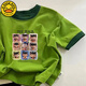 G.Duckkids Nezha Vêtements pour enfants Vêtements pour enfants Summer Coton Coton Pure Cartoon Children's Boys and Girls Sheeve New Round Neck Top T-shirt 673 Green [9 Grille Nezha] 110