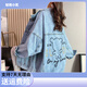 轻雨小筑外套感纯欲风牛仔外套女韩版宽松潮炸街牛仔衣 9926#图片款蓝色 9926#图片款蓝 S 建议80--100斤