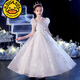 
G. DUCKKIDS girls evening dress 2024 new high-end princess style wedding flower boy birthday party stage catwalk piano performance costume white 160