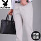 Playboy (Playboy) High-End-Sommer dünne dünne doppeltpassende Leinenhosen-Casual Hosen Vatertagsgeschenk mittlerer Alters und ältere Hochtätigkeit lose Long Hosen 9930 Doppelpackte schwarze 36 2 Fuß 9 Taillenumfang