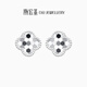 Trendy Acer Platinum Four-leaf Clover PT950 platinum earrings as a birthday gift for girlfriend, priced at about 1.1g per pair