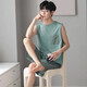 Luechen Pajamas sans manches Viete pour hommes pyjamas mince des vêtements pour hommes à grande taille décontractés, père L [construit 12027 [Set] L [recommandé 100-140jin [Jin est égal à 0,5 kg]]]