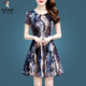 Holzspecker Ice Seidenkleid 2025 Neues High-End-Frauenkleidungstemperament Alter reduzierende kurzärmelige Mutter im mittleren Alter im mittleren Alter für Frauen für Frauen Eisseide 9904 Rock 5xl 165-180jin [Jin gleich 0,5 kg]