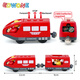 Magnetische Fernbedienung Elektrischer Zug Hölzer Gleis MAS -Zug Traktor -Kinderspielzeug Blue Passagierbahn + 1 Wagenkutsche kompatibel mit verschiedenen Holzstandards
