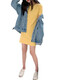 Después del lunes2025, el estilo coreano de verano, el delgado, el delgado, la camiseta de manga corta, la ropa para mujeres, la ropa para mujeres 6624* Amarillo L