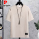 皮尔卡丹（pierre cardin）男士短袖t恤时尚潮流ins休闲夏季简约青少年重磅半袖体恤圆领衣服 H829白色 M