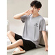 Catman (Miiow) Modal Herren Pyjamas Sommer-Set Dünne Kurzarmeis-Eisdraht-Sense Sie können großer Home-Anzug 2025 New Yu Zhaolin-6624 [Modal] L [vorgeschlagen 100-120 Jin [Jin gleich 0,5 kg]]