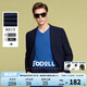 Jodoll Jodon Herrenanzug Single Western Business Casual Bright Seide Vertikale gestreifte Wolle kleine Anzug Jacke Männer Marine Blue XL 52B